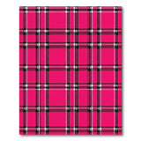 Geometric Modern Vibrant Pink Black Plaid Area Rug