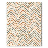 Terracotta Teal Zigzag Chevron Area Rug