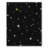 Starry Night Black Area Rug with Yellow Stars