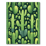 Lush Green Cactus Succulent Pattern Area Rug