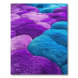 Purple Teal Plush Shag Abstract Rug