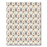 Teal Red Geometric Diamond Lattice Area Rug