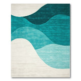 Blue and Teal Ocean Wave Area Rug