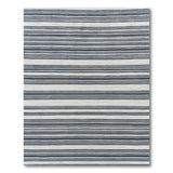 Bold Black White Striped Woven Area Rug