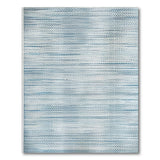 Blue and Teal Coastal Blue Striped Woven Area Rug