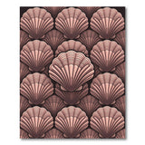 Pink Scallop Seashell Coastal Area Rug