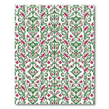 Vintage Pink Bird Green Floral Pattern Area Rug