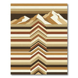 Brown Tan Geometric Mountain Stripe Rug