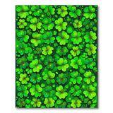 Kids Cartoon Green Vibrant Green Shamrock Clover Area Rug