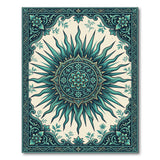 Teal Sun Mandala Persian Area Rug