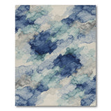 Blue Teal Abstract Watercolor Area Rug
