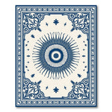Navy Ornate Sunburst Medallion Rug
