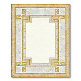 Geometric Modern Gold and Silver Gold Greek Key Marble Area Rug