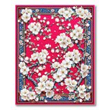 Vintage Red Plum Blossom Floral Area Rug