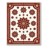Red Starflower Persian Area Rug