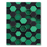 Green Black 3D Hexagon Geometric Area Rug