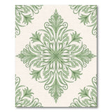 Elegant Green Floral Damask Area Rug