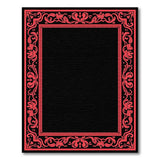 Ornate Red Border Black Area Rug