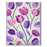 Floral Vintage Purple Tulip Floral Area Rug