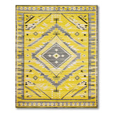 Yellow Grey Geometric Southwestern Rug
