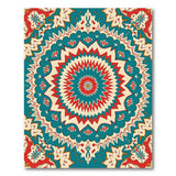 Teal Red Mandala Persian Area Rug