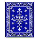 Navy Blue Ornate Floral Area Rug