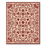 Red Floral Persian Border Area Rug