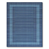 Indigo Blue Woven Stripe Border Area Rug
