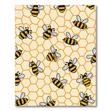 Bee Honeycomb Yellow Kids Area Rug