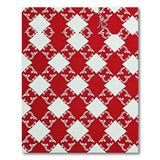 Red Diamond Trellis Area Rug with White Arabesques