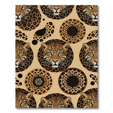 Leopard Face Circles Pattern Area Rug