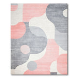 Blush Pink Grey Fluid Shapes Modern Rug