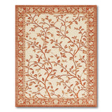 ODIKA Washable Vintage Terracotta Botanical Vine Area Rug, Low Pile Non-Slip