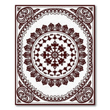 Ornate Maroon Mandala Area Rug