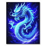 Blue and Teal Electric Blue Dragon Lightning Area Rug