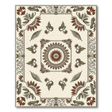 Cream Sunflower Medallion Persian Area Rug
