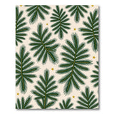 Green Fir Branches Gold Stars Area Rug