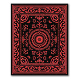 Red Black Traditional Persian Area Rug