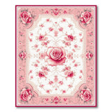 Elegant Pink Rose Floral Area Rug