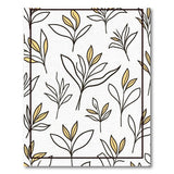 Golden Leaf Outline Area Rug