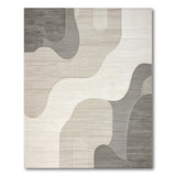 Geometric Modern Abstract Wavy Grey Area Rug