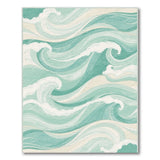 Teal Coastal Wave Area Rug