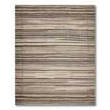 Brown Tan Wavy Stripe Distressed Area Rug