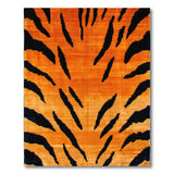 Abstract Area Bold Orange Tiger Stripe Area Rug