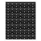 Black White Intricate Floral Motif Area Rug