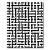 Intricate Maze Labyrinth Black White Area Rug
