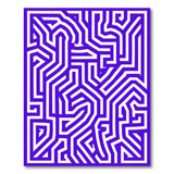Purple Purple Maze Labyrinth Geometric Area Rug