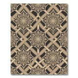Black Beige Medallion Persian Area Rug