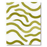 Green Wavy Brushstroke Area Rug
