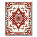 Red Ornate Red Mandala Persian Rug
